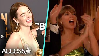 Emma Stone Jokingly Calls Pal Taylor Swift An 'A**hole' After Golden Globes Win