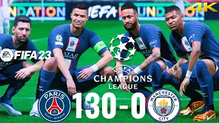 FIFA 23 - RONALDO MESSI NEYMAR $ MBAPPE ALL STARS !PSG 130-0 MAN CITY - UCL FINAL  | PS5™ [4K 60FPS