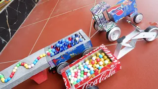 carThe marbles run on wooden ramps,toy Coca-Cola car,toy pepsi car # 5