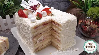 Торт "Молочная девочка" с клубничным конфи 🍰