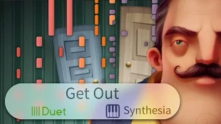 Get Out (Hello Neighbor Song) - DA Games - |DUET PIANO REMIX w/LYRICS| -- Synthesia HD