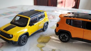 comparação da miniatura Jeep Renegade escala 1/24 da  maisto & welly