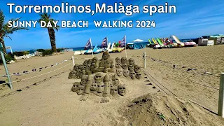 Tour of TORREMOLINOS near Malaga on Costa Del Sol, Spain - A walk to Torremolinos beach [4k]60fps