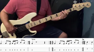 Long Line of Cars - Isolated Solo Bass Tutorial with Tablature and Notation