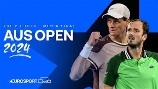 Jannik Sinner vs Daniil Medvedev - Top 5 Shots Of The Australian Open 2024 Final 🎾🇦🇺