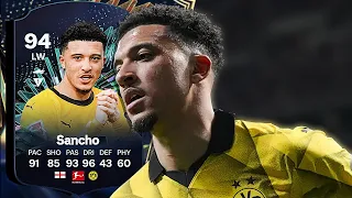 94 TEAM OF THE SEASON MOMENTS SANCHO PLAYER REVIEW FC 24