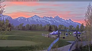 Teton time Lapse of sunset viewed from Teton Pines golf course on May 31, 2024