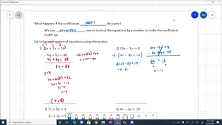 Algebra 1- Unit 5- #3 Solving Systems by Elimination
