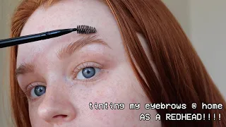 Tinting My Eyebrows At Home AS A REDHEAD!! | abigalesonline