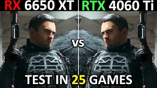 RX 6650 XT vs RTX 4060 Ti | Test in 25 Games at 1080p | The Ultimate Comparison! 🔥 | 2024