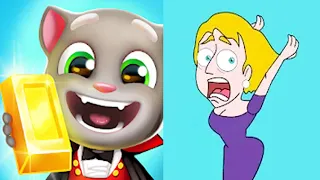 Carnival Angela - Talking Tom Gold Run vs Save The Girl Gameplay Walkthrough