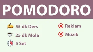 Pomodoro Tekniği - 55 dk Ders 25 dk Mola (5 Set) - Reklamsız - Müziksiz