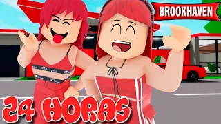 24 HORAS VIVENDO EM UM MUNDO VERMELHO NO BROOKHAVEN - Roblox