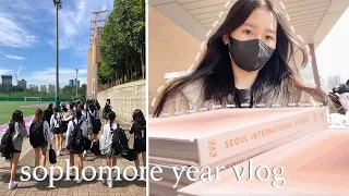 vlog | seoul international school student's sophomore year vlog 🏫 // vball 🏐, sph late night, psy
