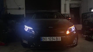 Тюнинг фар Kia Optima TF + Crystal LED + поворот