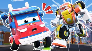 SPIDER-MAN TRUCK is in trouble! You have to help him, SUPER ROBOT! - Transformer Robot Car Rescue