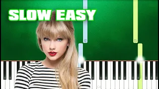 Taylor Swift - champagne problems (Slow Easy Piano Tutorial) (Anyone Can Play)