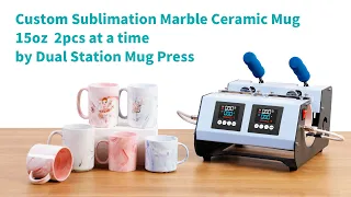 How to sublimate a ceramic mug 15 oz 11 oz print coffee mugs 15oz by double station mug press?