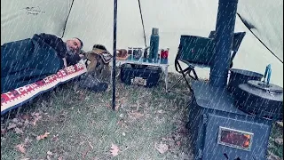 SOLO CAMPING HEAVY RAIN - LONG HEAVY RAIN NON STOP - ASMR