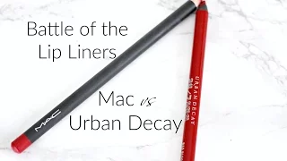 Battle of the Lip Liners Review | MAC Lip Pencil vs Urban Decay 24/7 Glide on Lip Pencil