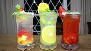 Tres bebidas refrescantes - micheladas de soda 🍸🍹🍷
