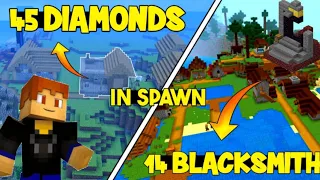 14 Blacksmith and 45 diamond 💎  😱 at spawn 😮 || God seed for minecraft 1.20