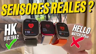 SENSORES HELLO WATCH 3 plus Y HK9 ultra 2 | REALMENTE SIRVEN🩸? 😂 TODAS LAS PRUEBAS 2024 ❤️