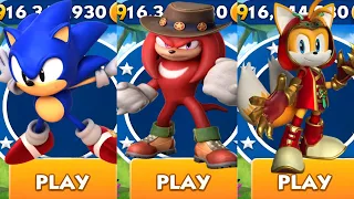 Sonic Dash - Classic Sonic vs Series knuckles vs Dragonclaw Tails-All Characters Unlocked - Gameplay