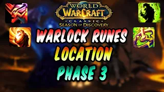 Every Phase 3 Warlock Runes Location! | Season of Discovery Guide l WoW Classic l #warlock