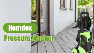 Homdox 2950PSI Electric Pressure Washer Review, this cleared the grime right off of my deck like mag