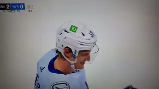 Canucks Vs. Rangers. Tyler Myers First Goal of The Season