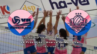 VK Prostějov - Avarca de Menorca | CEV Challenge cup ženy | 1/8 finále - 2. zápas