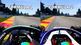 F1 VS F2 Speed Comparison in F1 2021