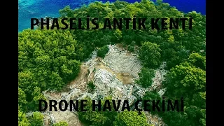 Phaselis Antik Kenti /  Drone Hava Çekimi 4K UHD / Antalya Kemer Turkey / Yürüyen Kamera