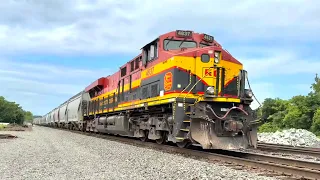 CP & KCS on Sand Train & CSX 3194 Leads Coal Train! - Trains Along the Monongahela River