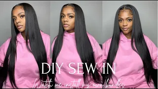 DIY Traditional Middle Part Sew In  |  beginner friendly | Ali Pearl