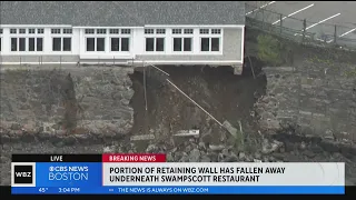 Portion of retaining wall falls away underneath Swampscott restaurant