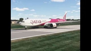 Boeing 777 landing at Jorge Newbery Airport