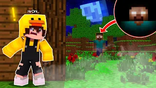 ENCONTRÉ A HEROBRINE EN EL BOSQUE 😱 DE MINECRAFT!! | MrOni ESCAPA de HEROBRINE MALVADO