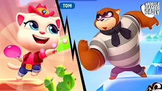 TALKING TOM SPLASH FORCE - Talking Angela VS Racoon Boss | Tom Hero Dash | Tom Gold Run