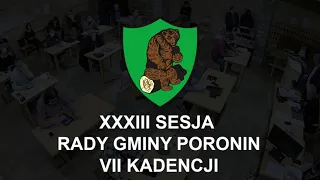 XXXIII Sesja Rady Gminy Poronin