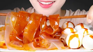 ASMR Buldak Fire Glass Noodles and Soft Boiled Eggs | Eating Sounds Mukbang