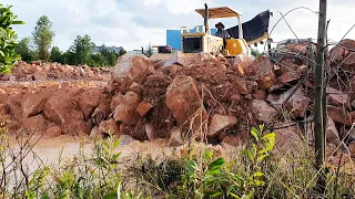 Ep122.Good Operator 25ton Trucks Transport Huge Stone, Dozers Pushing Thems Land Fill & Clearing Mud