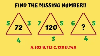 5 3 4 72|| 7 5 3 120|| 6 5 4 ? || Find the Missing Number! Reasoning Tricks!! Maths Number Puzzle!