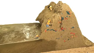 Dam Breach Experiment #2 - New Sand Mini Model Dam Collapse