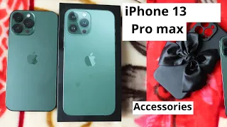 iPhone 13 Pro Max Alpine Green Unboxing aesthetic setup 256gb + Accessories