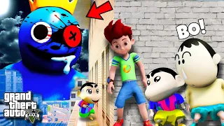 GTA5: Evil Rainbow Friend Kidnapped Franklin, Shinchan,Nobita play ramp with Oggy & Jack