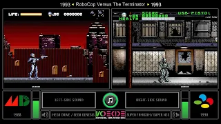 RoboCop Versus The Terminator (Sega Genesis vs SNES) Side by Side Comparison