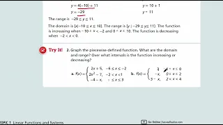 Algebra II Lesson 1-3: Piecewise-Defined Functions - Example 2