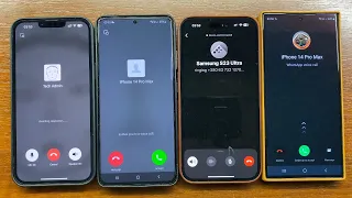 iPhone 13PM vs Samsung S21U, iPhone 14PM vs Samsung S23U WeChat vs WhatsApp Incoming & Outgoing Call